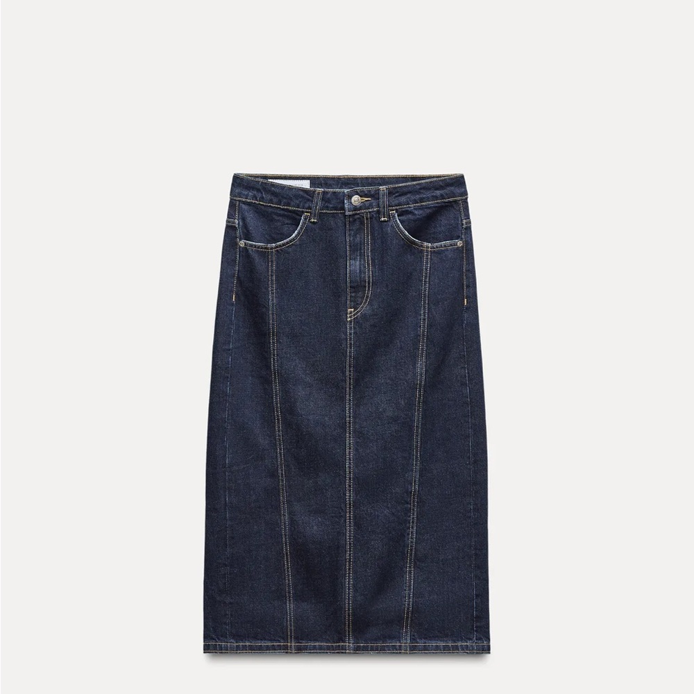 Zara Dark Blue Denim Skirt